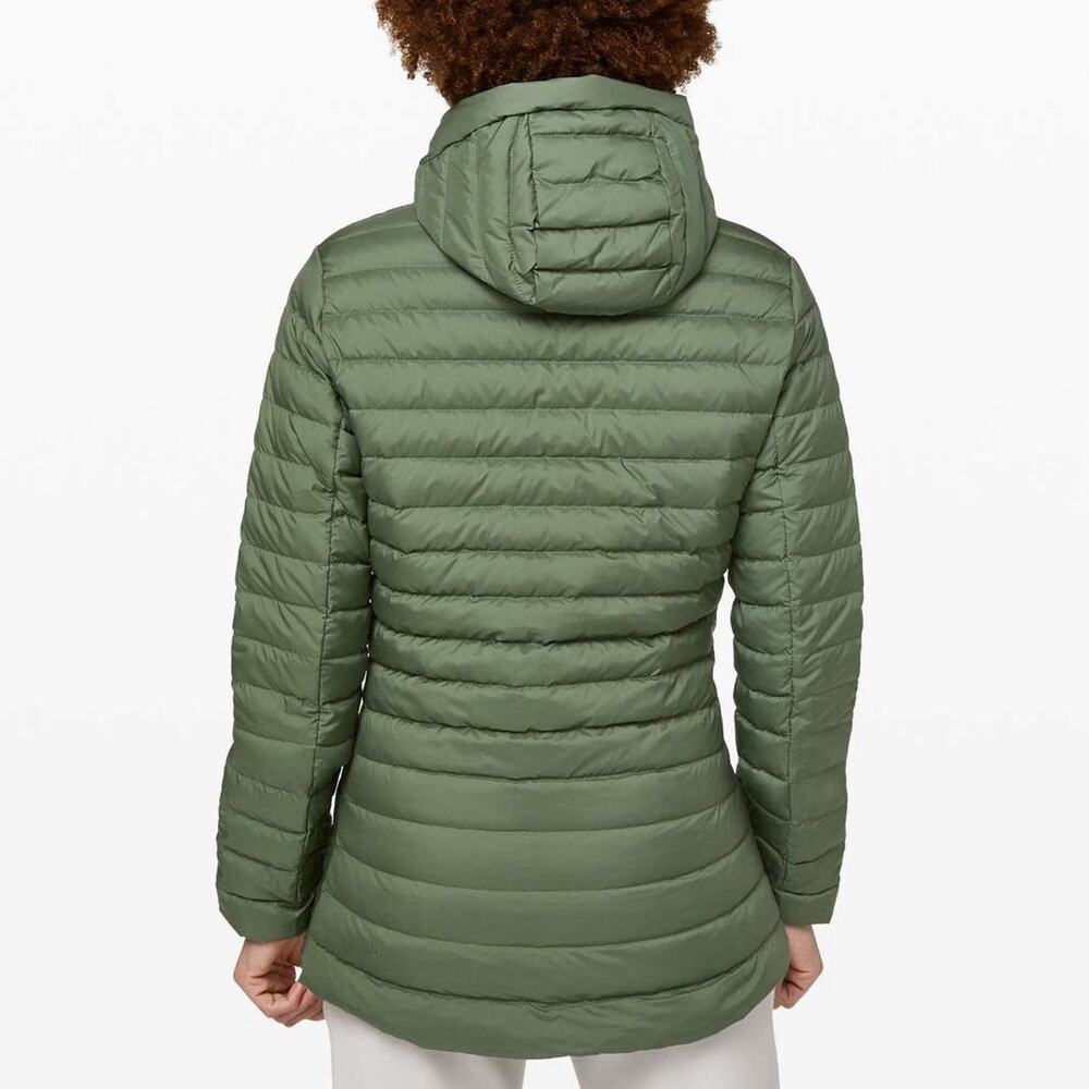 Lululemon Pack It Down 700 Fill Jacket Womens 8 Green Hooded Puffer Packable - Picture 2 of 8